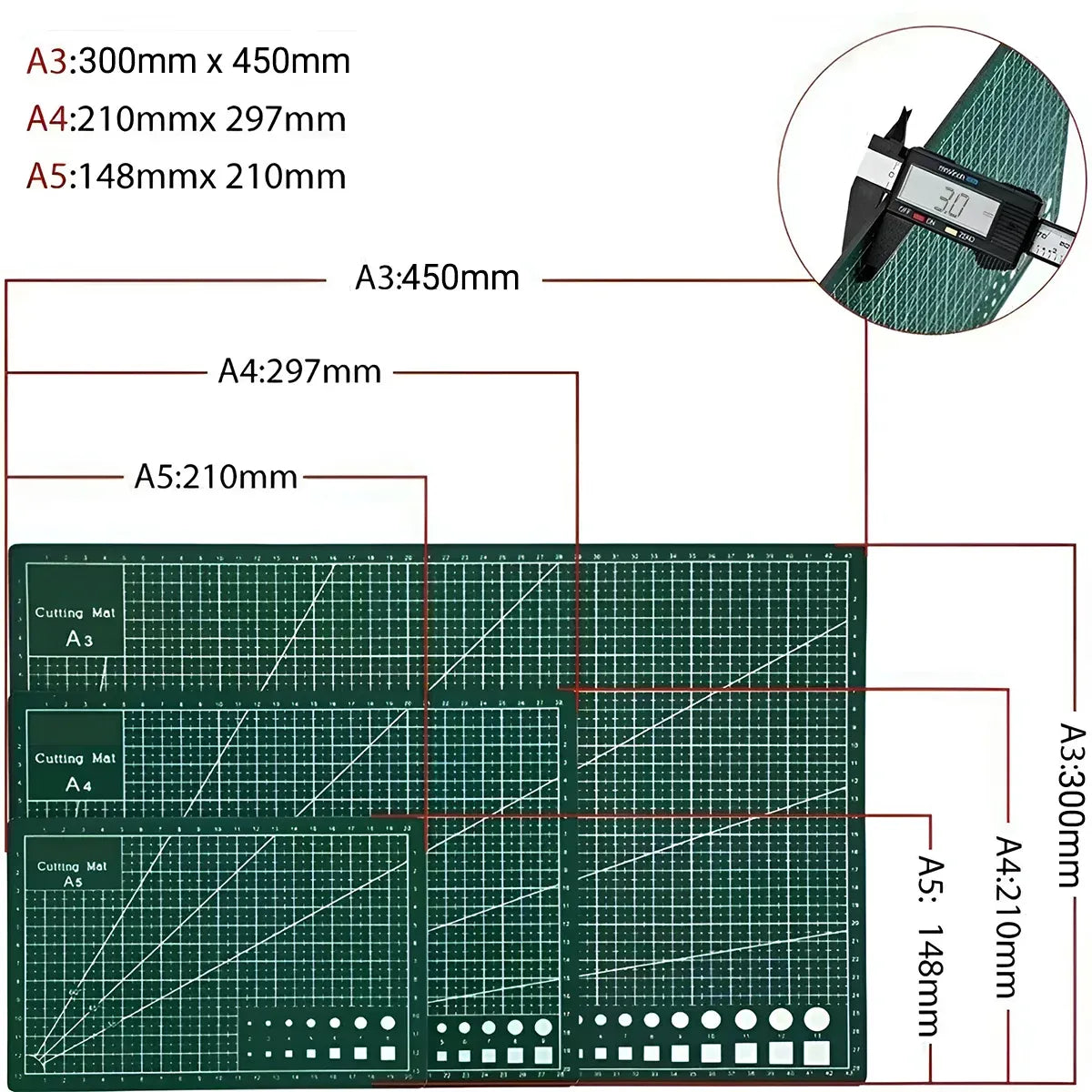 Junesix A1 A2 A3 A4 A5 Pvc Cutting Mat Durable Diy Self Healing Engraving Pad Au - A2