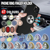 Iring Phone Ring Finger Holder Stand Car Mount Hook For Iphone Ipad Mobile Grip - A2- Silver - Front View