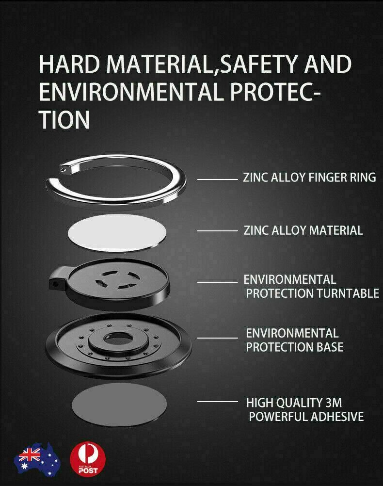 Iring Phone Ring Finger Holder Stand Car Mount Hook For Iphone Ipad Mobile Grip - C- Red
