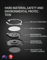 Iring Phone Ring Finger Holder Stand Car Mount Hook For Iphone Ipad Mobile Grip - D- Silver