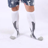 Copper Compression Socks for Running Travel Sports Anti Fatigue Support XXL Unisex - Black - Close-Up Angle