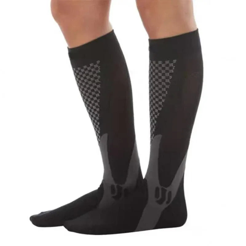 Copper Compression Socks for Running Travel Sports Anti Fatigue Support XXL Unisex - Black