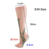 Copper Compression Socks for Running Travel Sports Anti Fatigue Support S/M Unisex - Pink - Top-Down View