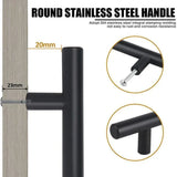 Silver Kitchen Cabinet Door Handles Matte Black Stainless Steel Door Drawer Pull T Bar - 350mm/224mm - Extra Image