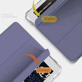 Shockproof Silicone iPad Air 4 Cover with Pencil Slot and Smart Wake - Grey - Close-Up Angle