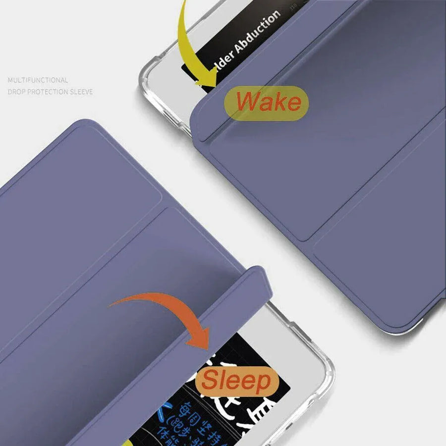 Shockproof Silicone iPad Air 4 Cover with Pencil Slot and Smart Wake - Black