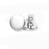 8X Button Pins For Jeans Pants No Sew Instant Adjustable Jean Button Replacement - 6sets Silver Button Pins - Rear View