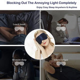 Pure Soft Silk Eyeshade Blindfold Sleep Eye Mask Cover Light Shade Travel Relax - Mercerizing Blue - Extra Image