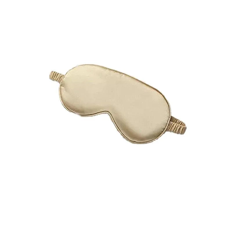 Pure Soft Silk Eyeshade Blindfold Sleep Eye Mask Cover Light Shade Travel Relax - Gold