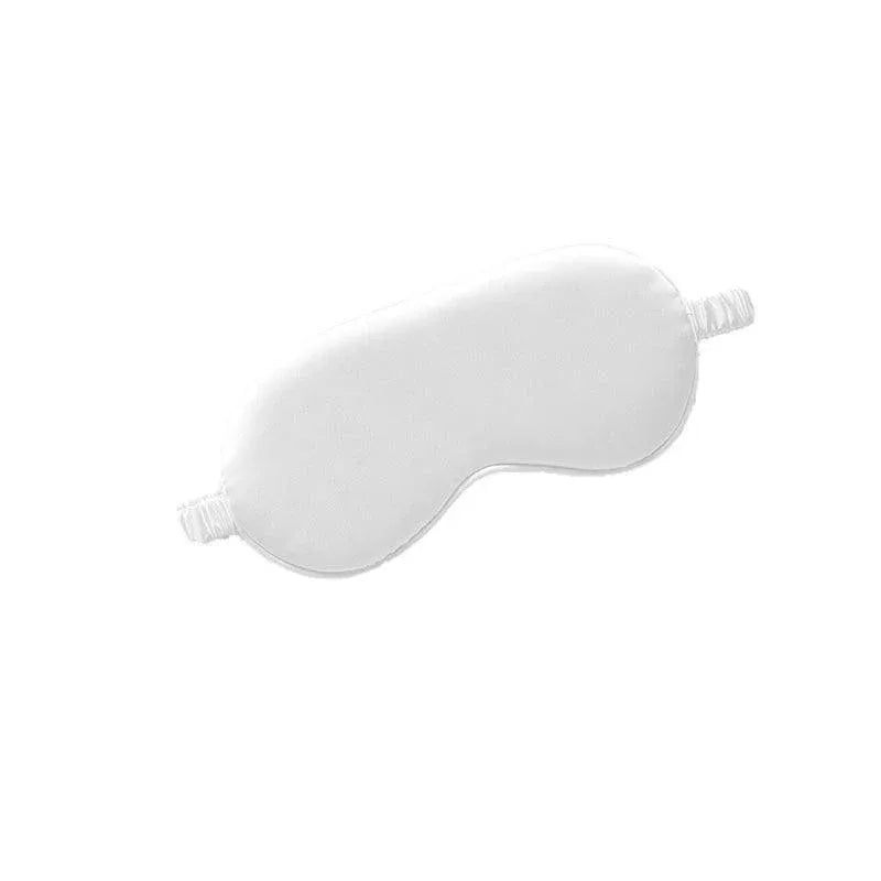 Pure Soft Silk Eyeshade Blindfold Sleep Eye Mask Cover Light Shade Travel Relax - White