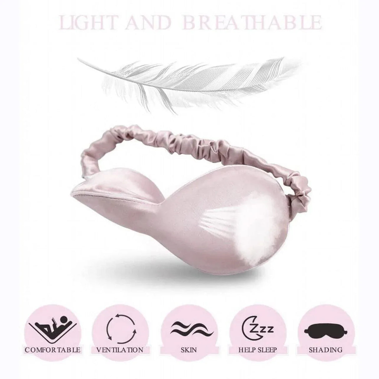 Pure Soft Silk Eyeshade Blindfold Sleep Eye Mask Cover Light Shade Travel Relax - Silver