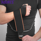 Aolikes 1 Pair Adjustable Wrist Support Wrap Strap Compression Hand Brace Au - Blue (1 Pair) - Top-Down View