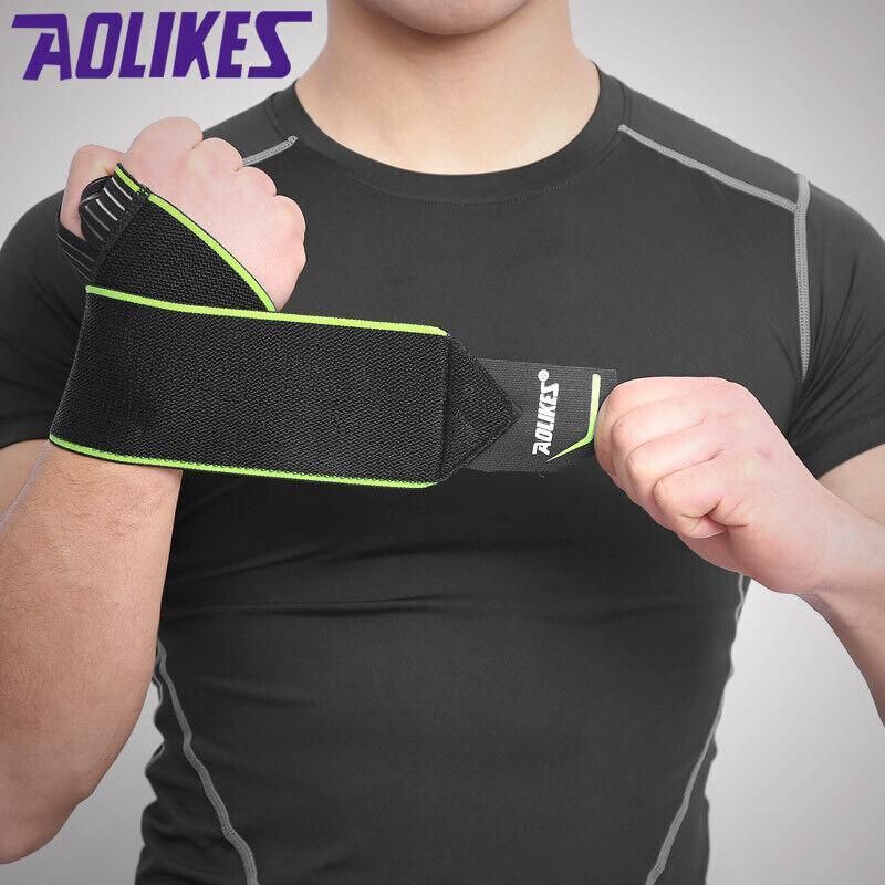 Aolikes 1 Pair Adjustable Wrist Support Wrap Strap Compression Hand Brace Au - Blue (1 Pair)