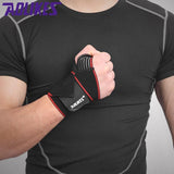 Aolikes 1 Pair Adjustable Wrist Support Wrap Strap Compression Hand Brace Au - Blue (1 Pair) - Rear View