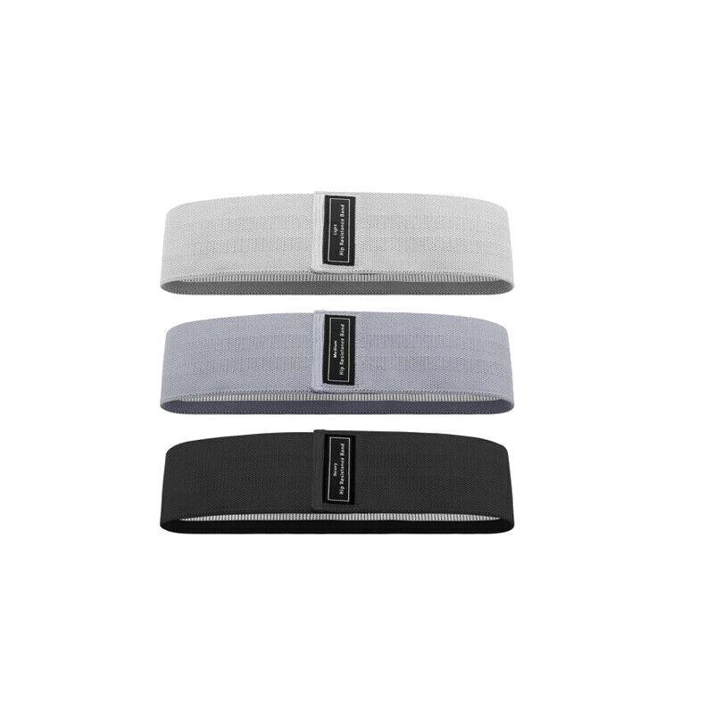 Aolikes Set 3 Resistance Booty Bands Hip Circle Loop Bands Workout Exercise - Set of 3 (Light Grey,Grey,Black) with Bag