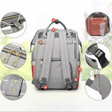 Luxury Multifunctional Diaper Nappy Backpack Maternity Mummy Changing Bag - Black - Top-Down View