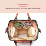 Luxury Multifunctional Diaper Nappy Backpack Maternity Mummy Changing Bag - Wavy Grain - Rear View