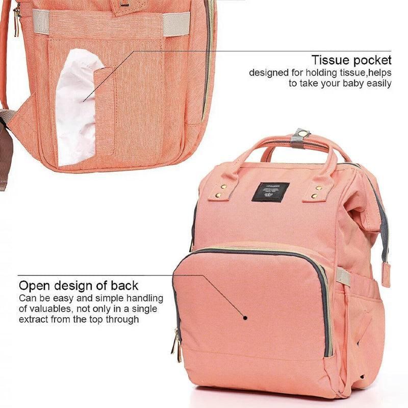 Luxury Multifunctional Diaper Nappy Backpack Maternity Mummy Changing Bag - Wavy Grain