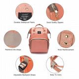 Luxury Multifunctional Diaper Nappy Backpack Maternity Mummy Changing Bag - Wavy Grain