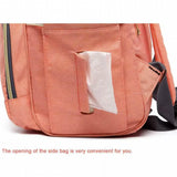 Luxury Multifunctional Diaper Nappy Backpack Maternity Mummy Changing Bag - Tangerine Pink - Low Angle