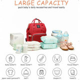 Luxury Multifunctional Diaper Nappy Backpack Maternity Mummy Changing Bag - Light Gray - Side View