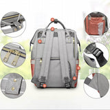 Luxury Multifunctional Diaper Nappy Backpack Maternity Mummy Changing Bag - Light Gray