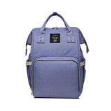 Luxury Multifunctional Diaper Nappy Backpack Maternity Mummy Changing Bag - Light Gray - Rear View
