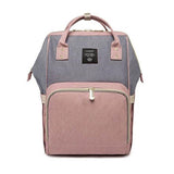 Luxury Multifunctional Diaper Nappy Backpack Maternity Mummy Changing Bag - Light Gray - Low Angle