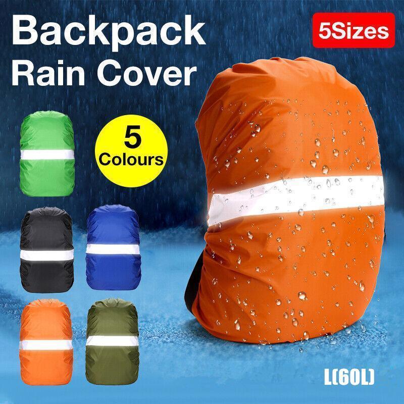 L Size Outdoor Foldable Backpack WaterProof Rain Cover Rucksack Camping Travel - Army Green