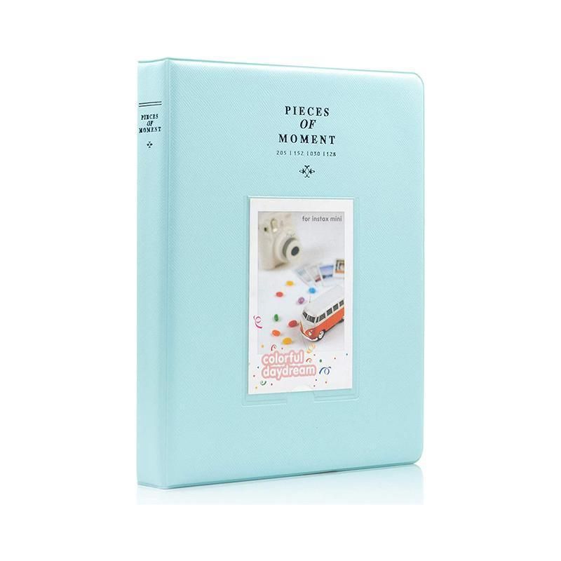 128 Pockets Album Case Storage For Polaroid Photo FujiFilm Camera Film - Lake Blue