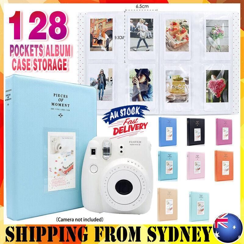 128 Pockets Album Case Storage For Polaroid Photo FujiFilm Camera Film - Blue