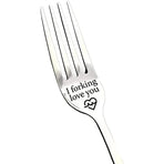 Engraved Stainless Steel Fork with Gift Box Love Message Utensil for Couples Present - B.I love forking you