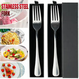 Engraved Stainless Steel Fork with Gift Box Love Message Utensil for Couples Present - 2pcs/Set(A+B) - Front View