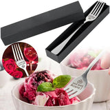 Engraved Stainless Steel Fork with Gift Box Love Message Utensil for Couples Present - 2pcs/Set(A+B) - Extra Image