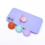 Phone Ring Bracket 360 Degree Rotation Solid Colour Mobile Holder Grip Stand - Pink - 45-Degree Angle