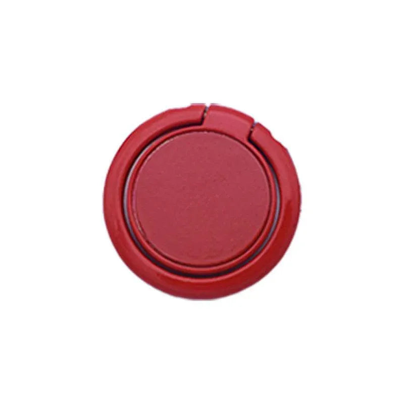 Phone Ring Bracket 360 Degree Rotation Solid Colour Mobile Holder Grip Stand - Red
