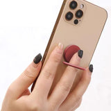 Phone Ring Bracket 360 Degree Rotation Solid Colour Mobile Holder Grip Stand - White - Low Angle