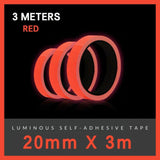 2cm x 3m Glow in the Dark Fluorescent Tape Self-Adhesive Strip for Marking and Decor - Blue Green 2cm*3m