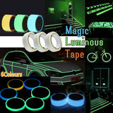 2cm x 3m Glow in the Dark Fluorescent Tape Self-Adhesive Strip for Marking and Decor - Red 2cm*3m