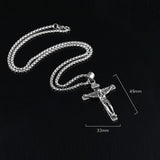 Men Stainless Steel Gold Silver Black Jesus Crucifix Pendant Chain Necklace Gold&Black - only pendant