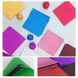 100Pcs Aluminium Foil Chocolate Wrappers 20cm Squares - Silver/Embossed - Top-Down View