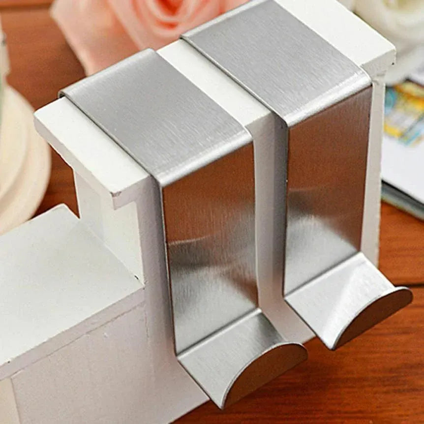 4X/6X Over Door Hooks Hanger Holder Stainless Steel Cabinet Organizer Clothes 4.5cm - 4 PCS