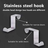 4X/6X Over Door Hooks Hanger Holder Stainless Steel Cabinet Organizer Clothes 4.5cm - 4 PCS - Extra Image