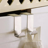 4X/6X Over Door Hooks Hanger Holder Stainless Steel Cabinet Organizer Clothes 4.5cm - 6 PCS - Side View