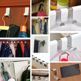 4X/6X Over Door Hooks Hanger Holder Stainless Steel Cabinet Organizer Clothes 4.5cm - 6 PCS - 45-Degree Angle