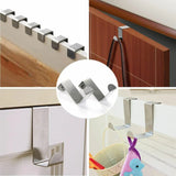 4X/6X Over Door Hooks Hanger Holder Stainless Steel Cabinet Organizer Clothes 4.5cm - 6 PCS - Rear View