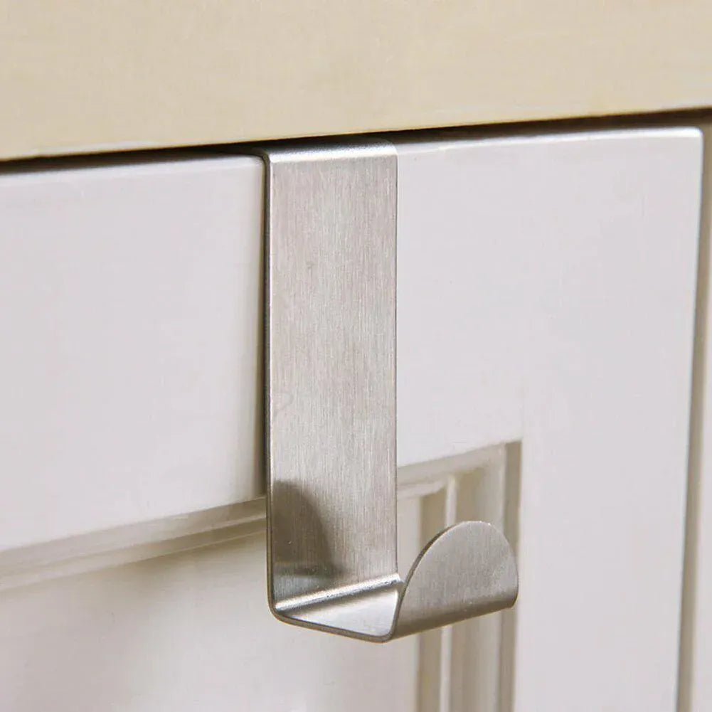 4X/6X Over Door Hooks Hanger Holder Stainless Steel Cabinet Organizer Clothes 4.5cm - 6 PCS