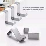 4X/6X Over Door Hooks Hanger Holder Stainless Steel Cabinet Organizer Clothes 4.5cm - 6 PCS - Extra Image