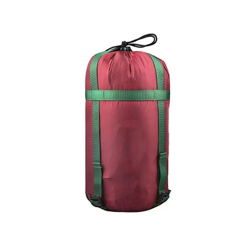Camping Sleeping Bag Compression Sack Waterproof Outdoor Storage Bag - Wine Red