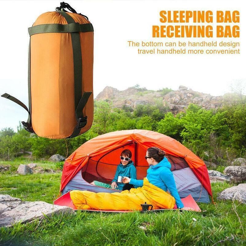 Camping Sleeping Bag Compression Sack Waterproof Outdoor Storage Bag - Army Green